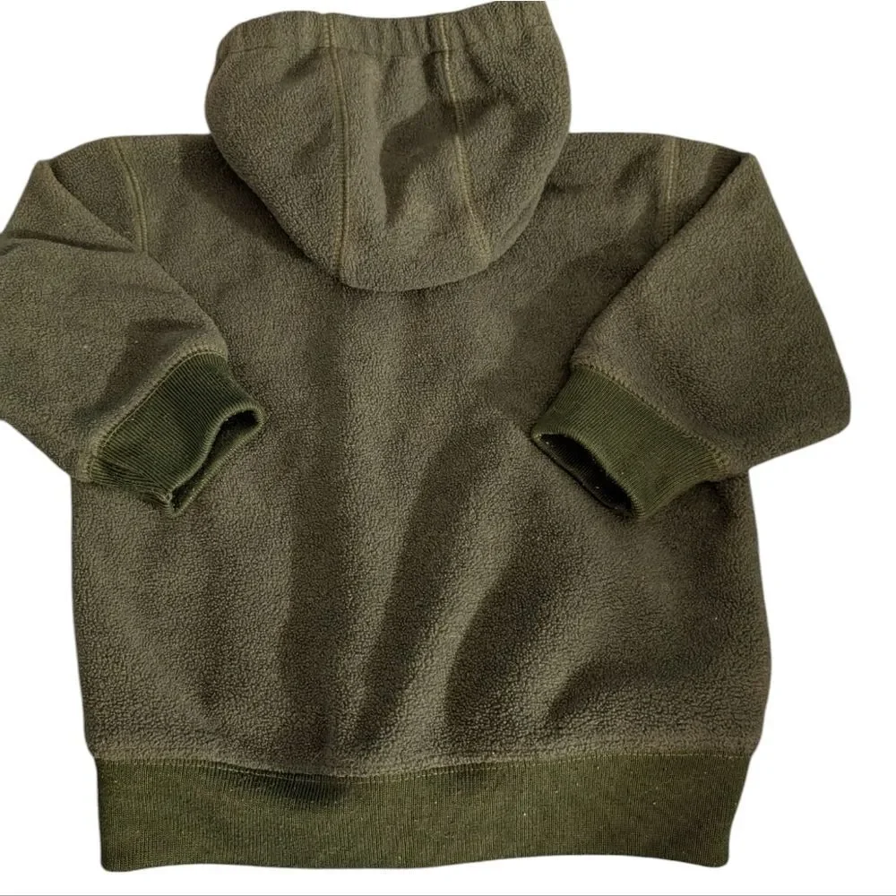 Gap‎ Y2K green fleece zip up hooded jacket size 2T